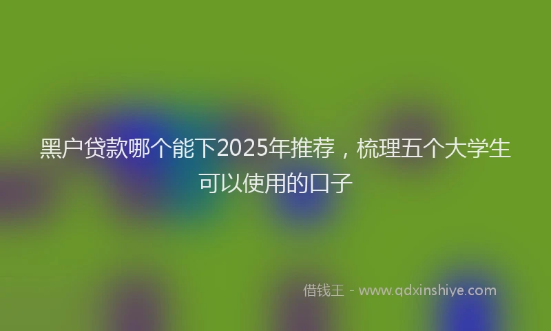 黑户贷款哪个能下2025年推荐，梳理五个大学生可以使用的口子