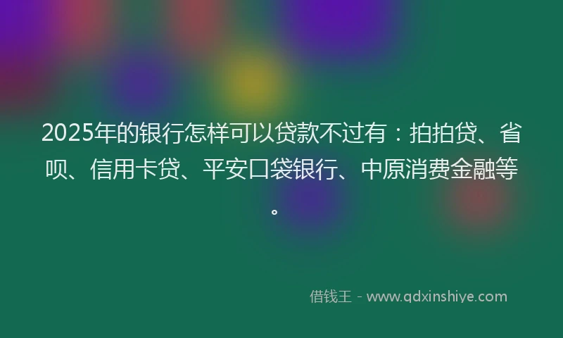 2025年的银行怎样可以贷款不过有：拍拍贷、省呗、信用卡贷、平安口袋银行、中原消费金融等。