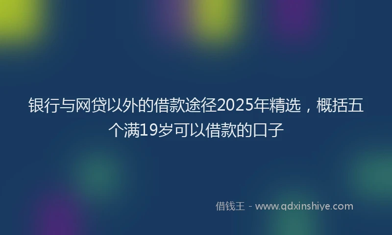 银行与网贷以外的借款途径2025年精选，概括五个满19岁可以借款的口子