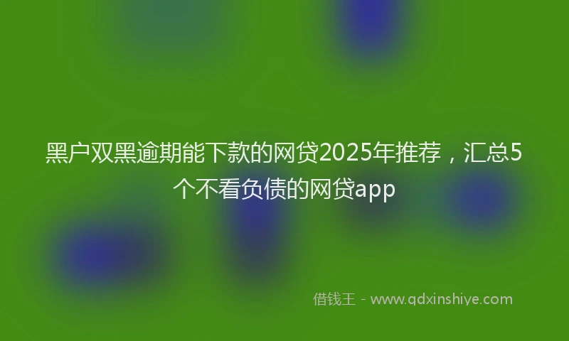 黑户双黑逾期能下款的网贷2025年推荐，汇总5个不看负债的网贷app