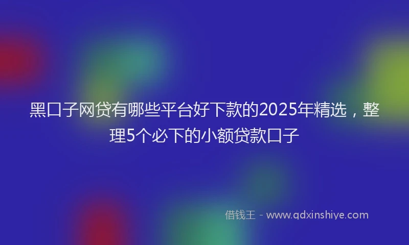 黑口子网贷有哪些平台好下款的2025年精选，整理5个必下的小额贷款口子