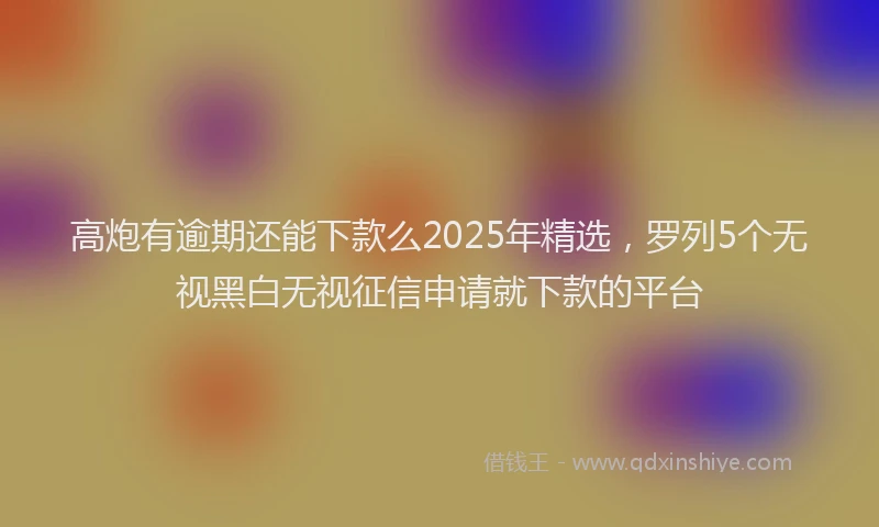 高炮有逾期还能下款么2025年精选，罗列5个无视黑白无视征信申请就下款的平台