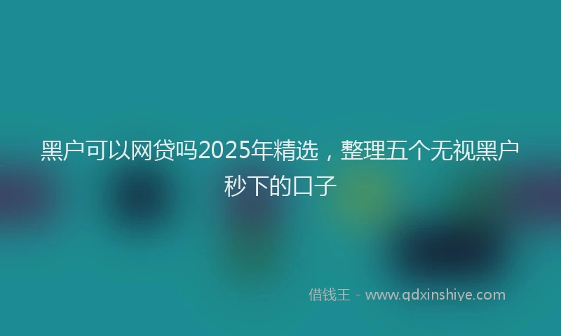 黑户可以网贷吗2025年精选，整理五个无视黑户秒下的口子