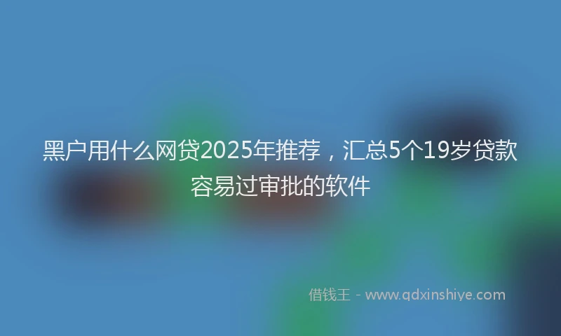 黑户用什么网贷2025年推荐，汇总5个19岁贷款容易过审批的软件