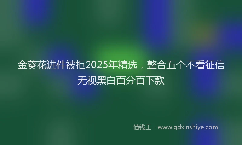 金葵花进件被拒2025年精选，整合五个不看征信无视黑白百分百下款