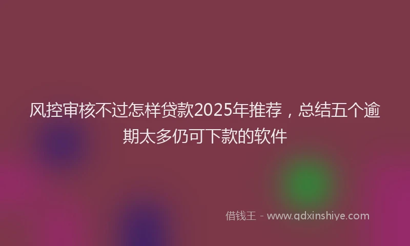 风控审核不过怎样贷款2025年推荐，总结五个逾期太多仍可下款的软件