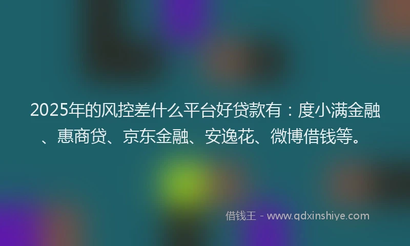 2025年的风控差什么平台好贷款有：度小满金融、惠商贷、京东金融、安逸花、微博借钱等。