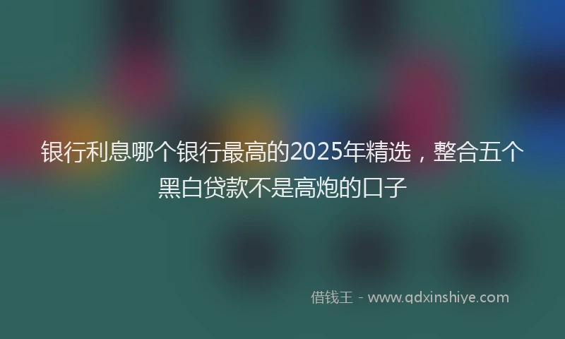 银行利息哪个银行最高的2025年精选，整合五个黑白贷款不是高炮的口子
