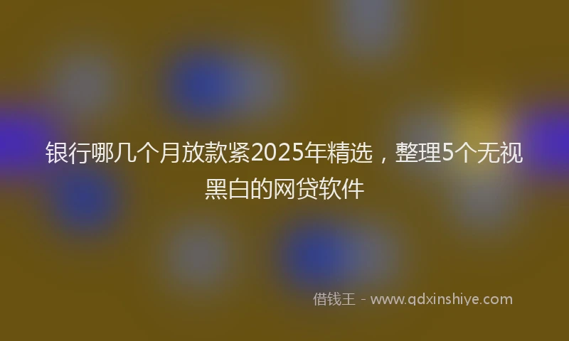 银行哪几个月放款紧2025年精选，整理5个无视黑白的网贷软件