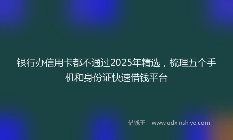 银行办信用卡都不通过2025年精选，梳理五个手机和身份证快速借钱平台