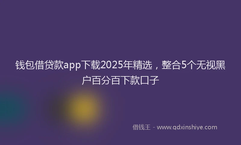 钱包借贷款app下载2025年精选，整合5个无视黑户百分百下款口子
