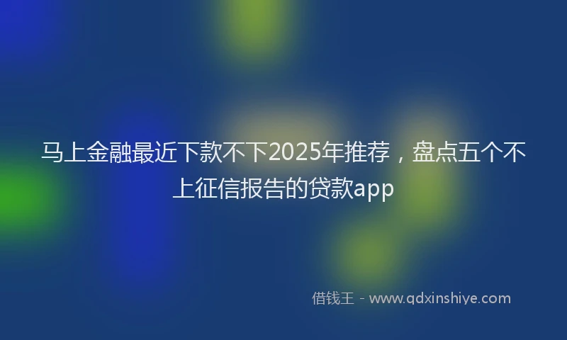 马上金融最近下款不下2025年推荐，盘点五个不上征信报告的贷款app