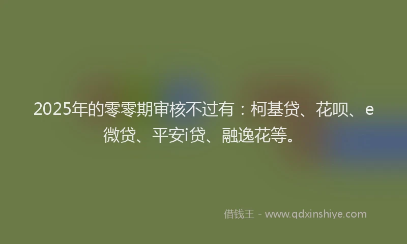 2025年的零零期审核不过有：柯基贷、花呗、e微贷、平安i贷、融逸花等。