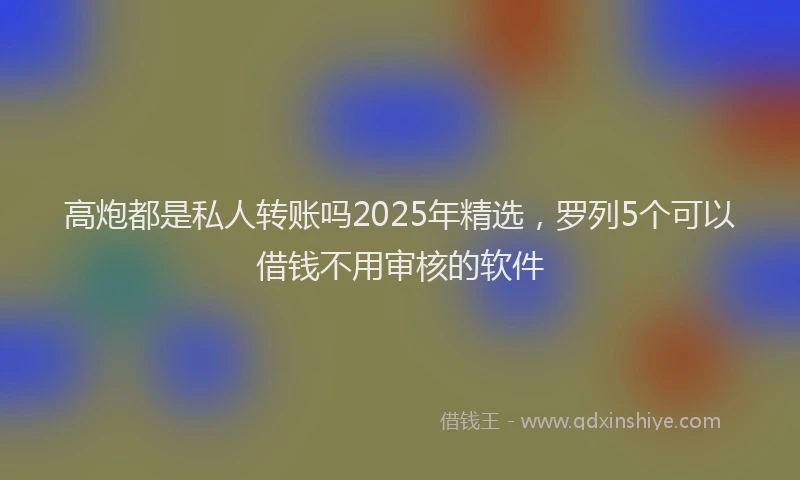 高炮都是私人转账吗2025年精选，罗列5个可以借钱不用审核的软件