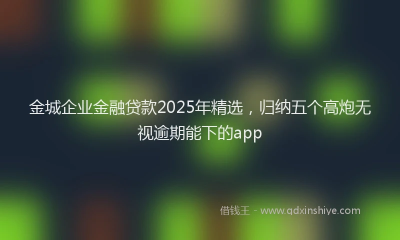 金城企业金融贷款2025年精选，归纳五个高炮无视逾期能下的app