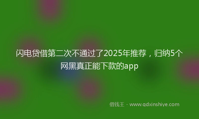 闪电贷借第二次不通过了2025年推荐，归纳5个网黑真正能下款的app