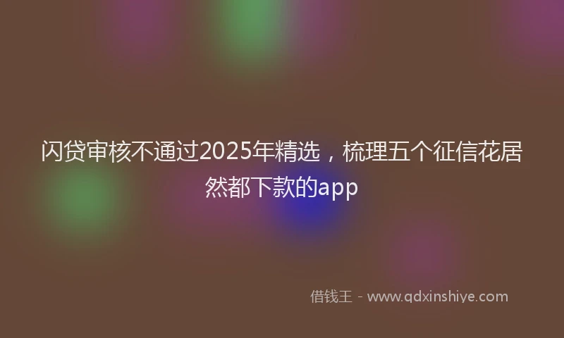 闪贷审核不通过2025年精选，梳理五个征信花居然都下款的app