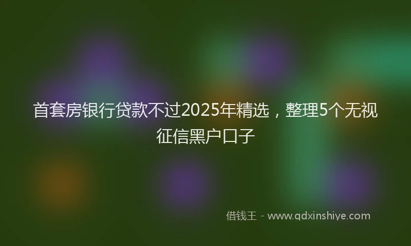 首套房银行贷款不过2025年精选，整理5个无视征信黑户口子