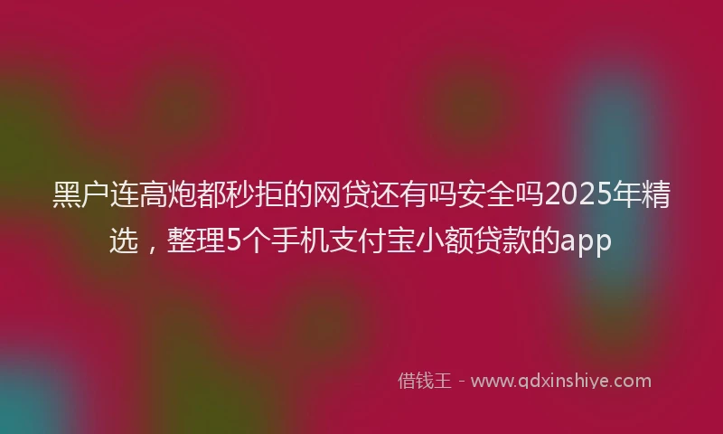 黑户连高炮都秒拒的网贷还有吗安全吗2025年精选，整理5个手机支付宝小额贷款的app