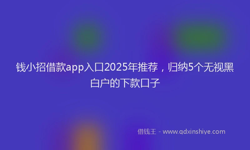 钱小招借款app入口2025年推荐，归纳5个无视黑白户的下款口子