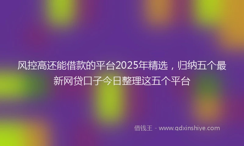 风控高还能借款的平台2025年精选，归纳五个最新网贷口子今日整理这五个平台