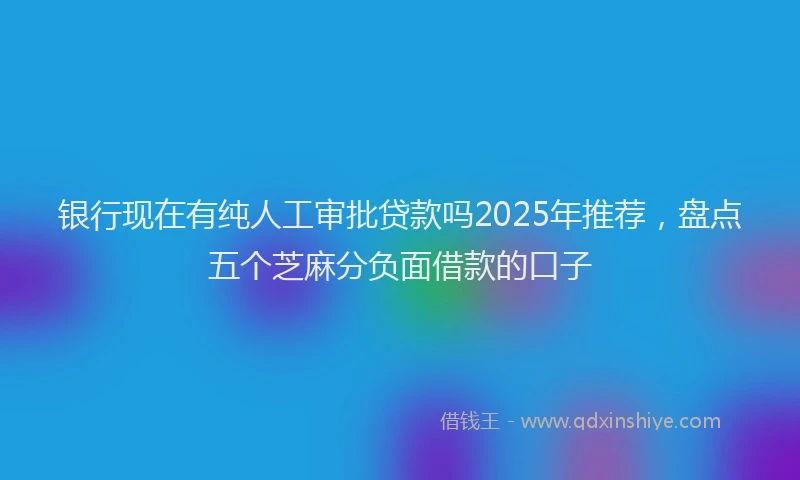 银行现在有纯人工审批贷款吗2025年推荐，盘点五个芝麻分负面借款的口子