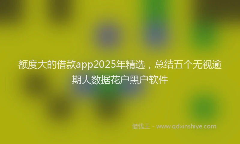 额度大的借款app2025年精选，总结五个无视逾期大数据花户黑户软件