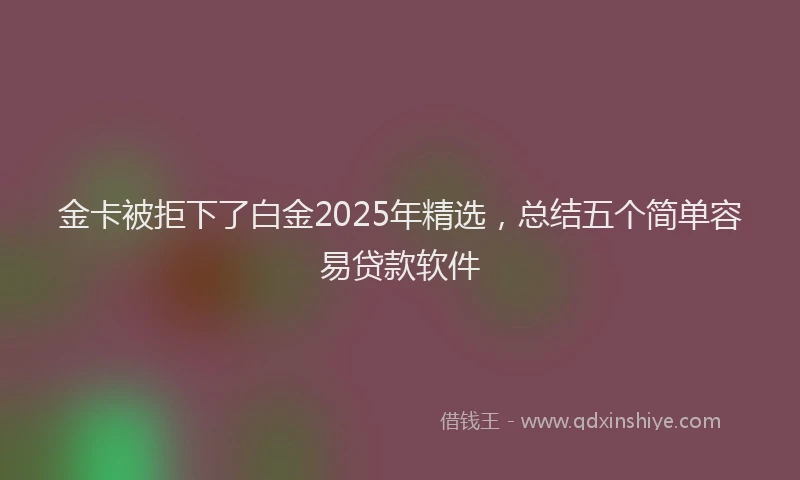 金卡被拒下了白金2025年精选，总结五个简单容易贷款软件