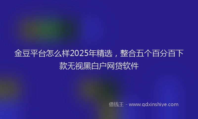 金豆平台怎么样2025年精选，整合五个百分百下款无视黑白户网贷软件