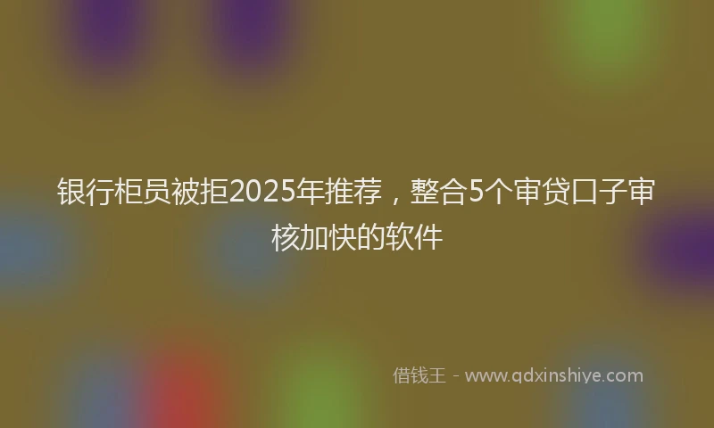 银行柜员被拒2025年推荐，整合5个审贷口子审核加快的软件