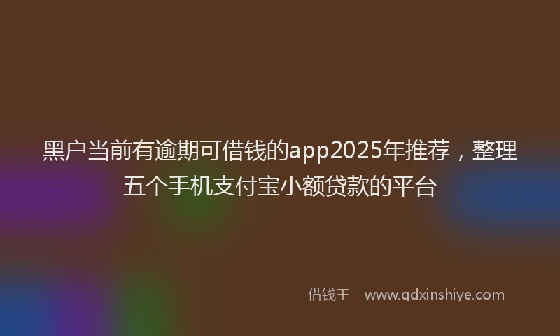 黑户当前有逾期可借钱的app2025年推荐，整理五个手机支付宝小额贷款的平台