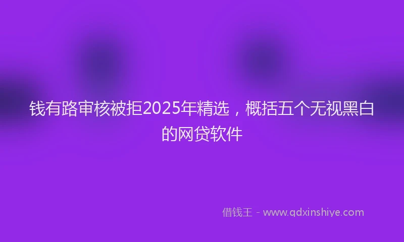 钱有路审核被拒2025年精选，概括五个无视黑白的网贷软件
