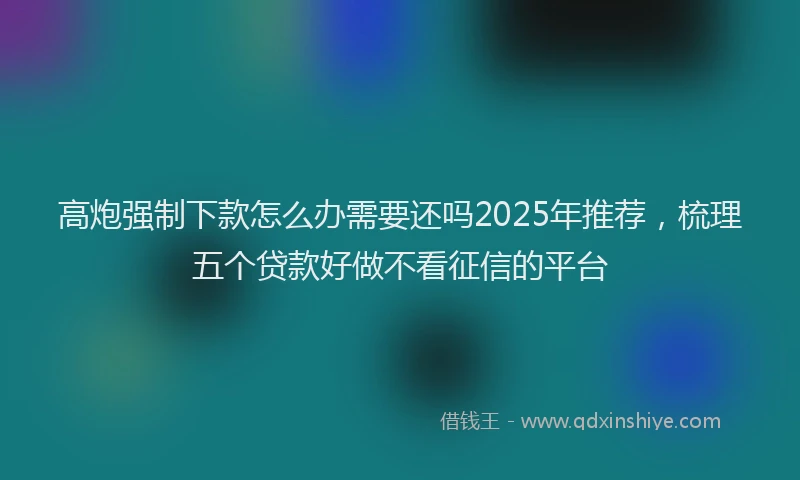 高炮强制下款怎么办需要还吗2025年推荐，梳理五个贷款好做不看征信的平台