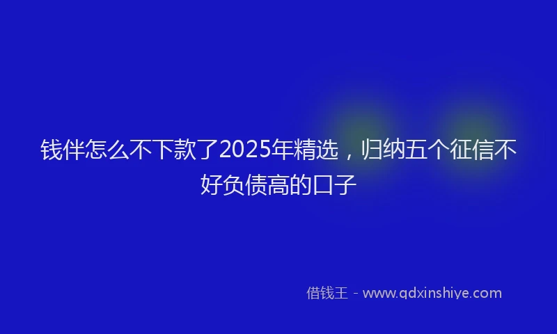 钱伴怎么不下款了2025年精选，归纳五个征信不好负债高的口子