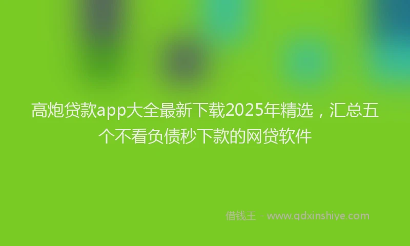高炮贷款app大全最新下载2025年精选，汇总五个不看负债秒下款的网贷软件