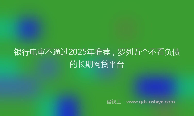 银行电审不通过2025年推荐，罗列五个不看负债的长期网贷平台