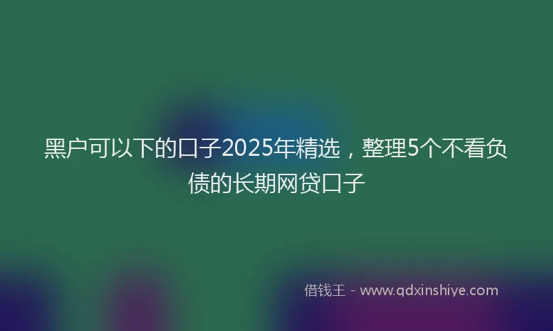 黑户可以下的口子2025年精选，整理5个不看负债的长期网贷口子