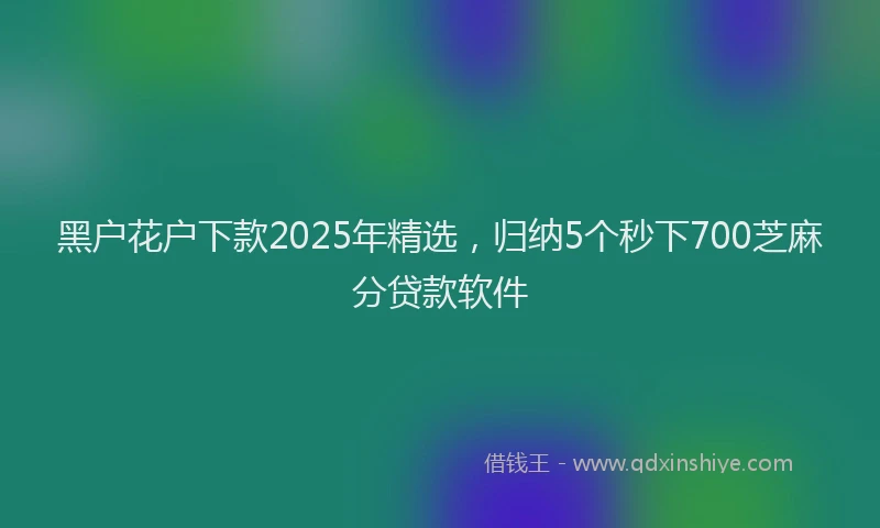 黑户花户下款2025年精选，归纳5个秒下700芝麻分贷款软件