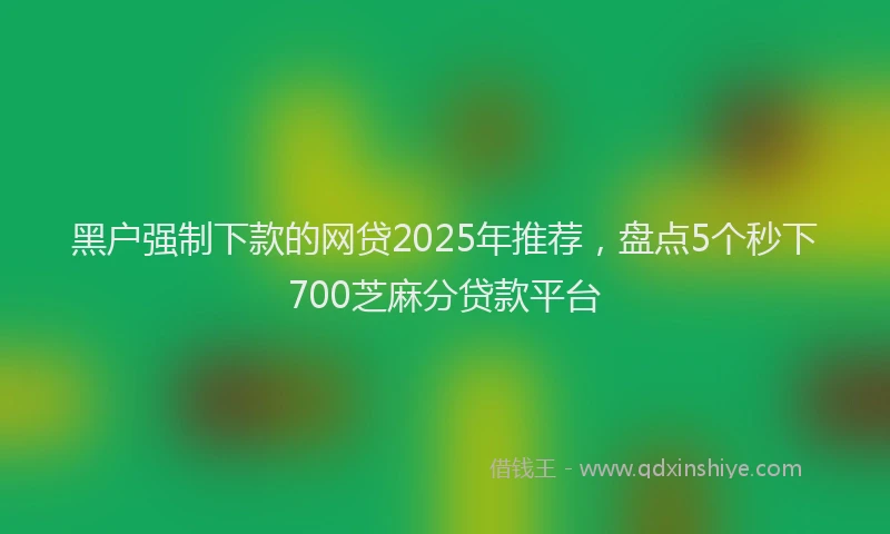 黑户强制下款的网贷2025年推荐，盘点5个秒下700芝麻分贷款平台