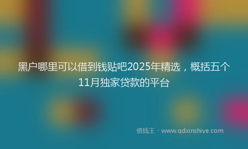 黑户哪里可以借到钱贴吧2025年精选，概括五个11月独家贷款的平台