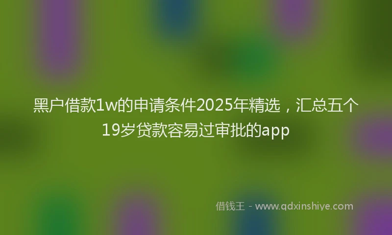 黑户借款1w的申请条件2025年精选，汇总五个19岁贷款容易过审批的app