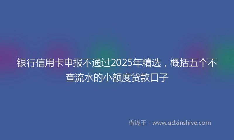 银行信用卡申报不通过2025年精选，概括五个不查流水的小额度贷款口子