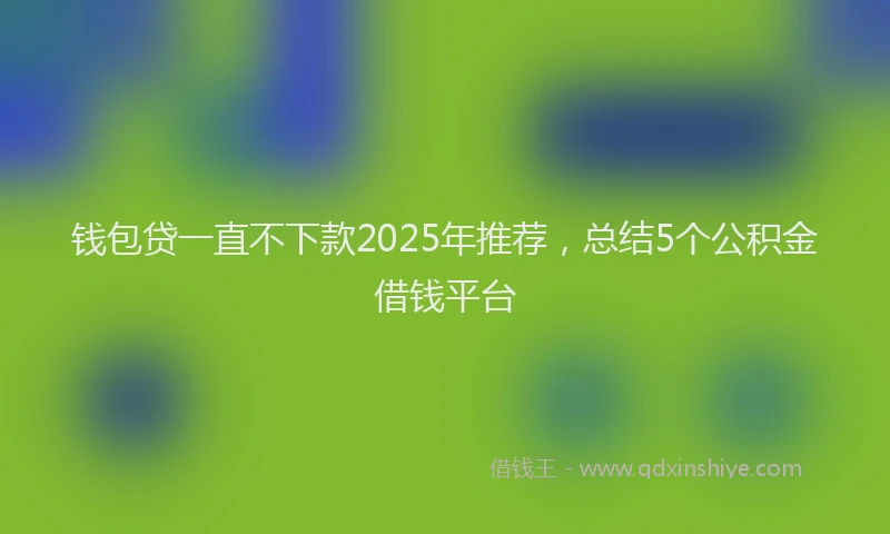钱包贷一直不下款2025年推荐，总结5个公积金借钱平台