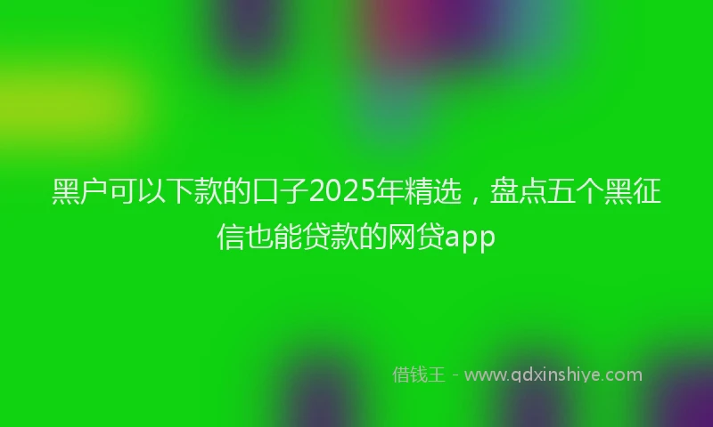 黑户可以下款的口子2025年精选，盘点五个黑征信也能贷款的网贷app