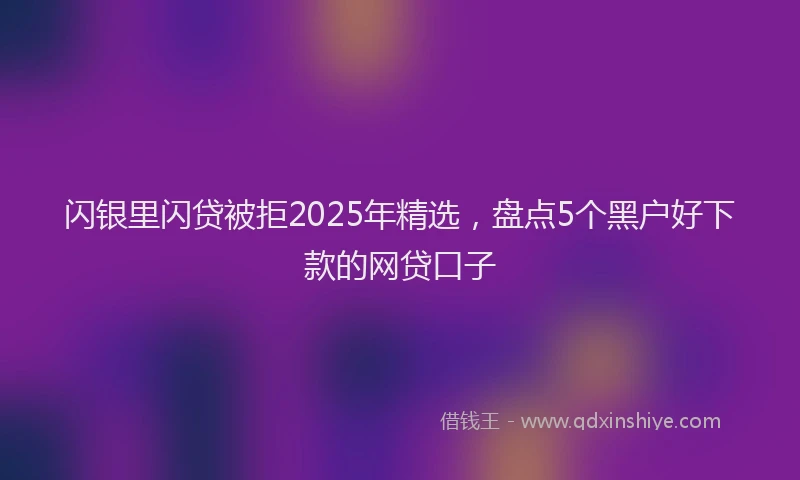 闪银里闪贷被拒2025年精选，盘点5个黑户好下款的网贷口子