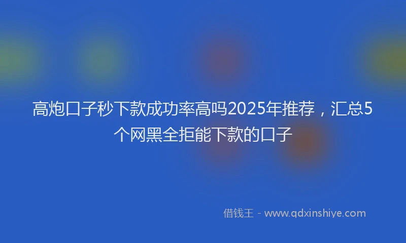 高炮口子秒下款成功率高吗2025年推荐，汇总5个网黑全拒能下款的口子