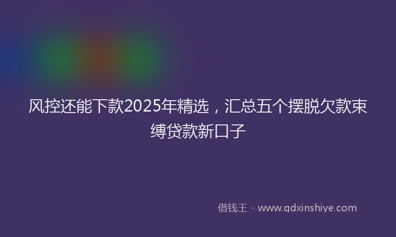 风控还能下款2025年精选，汇总五个摆脱欠款束缚贷款新口子