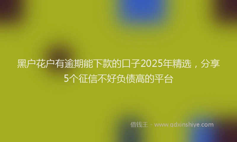 黑户花户有逾期能下款的口子2025年精选，分享5个征信不好负债高的平台