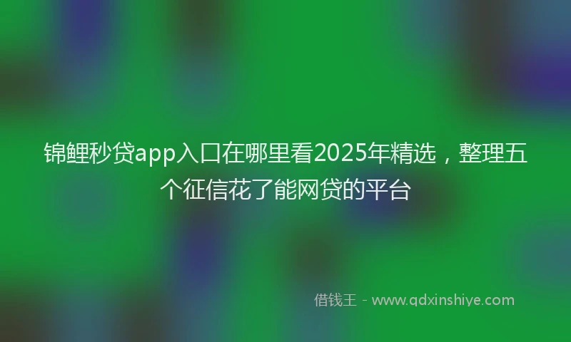 锦鲤秒贷app入口在哪里看2025年精选，整理五个征信花了能网贷的平台