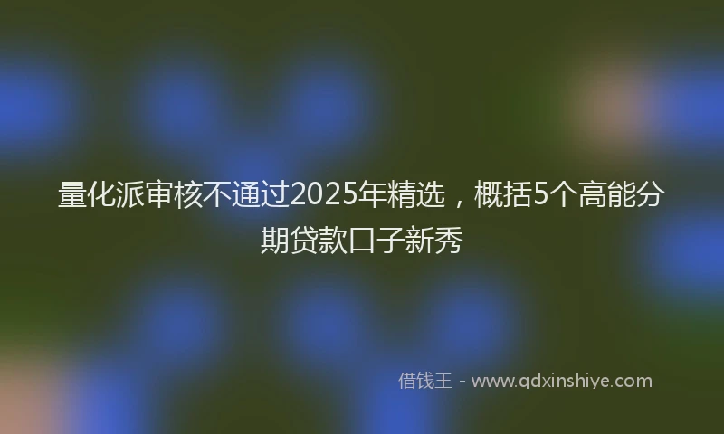 量化派审核不通过2025年精选，概括5个高能分期贷款口子新秀
